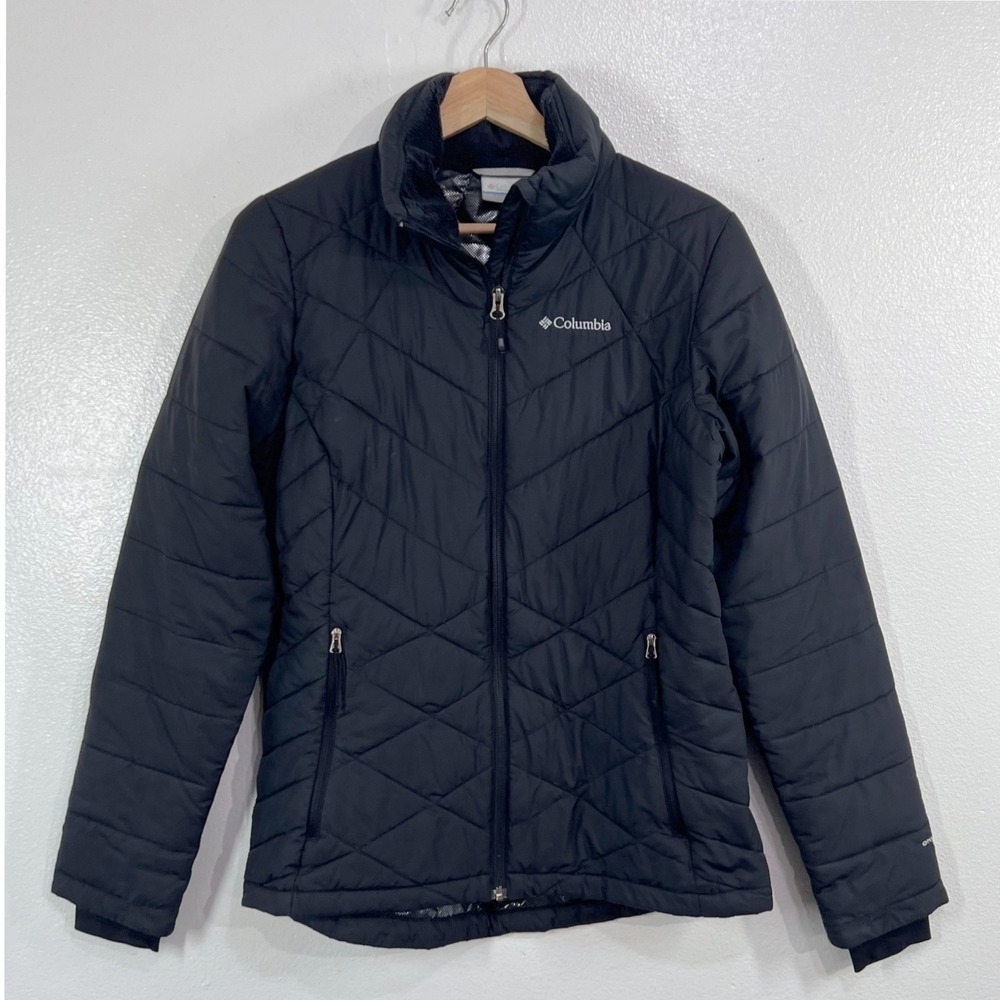 Columbia Women Small Black Heavenly Omni-Heat Synthetic Down Puffer Jacket Coat